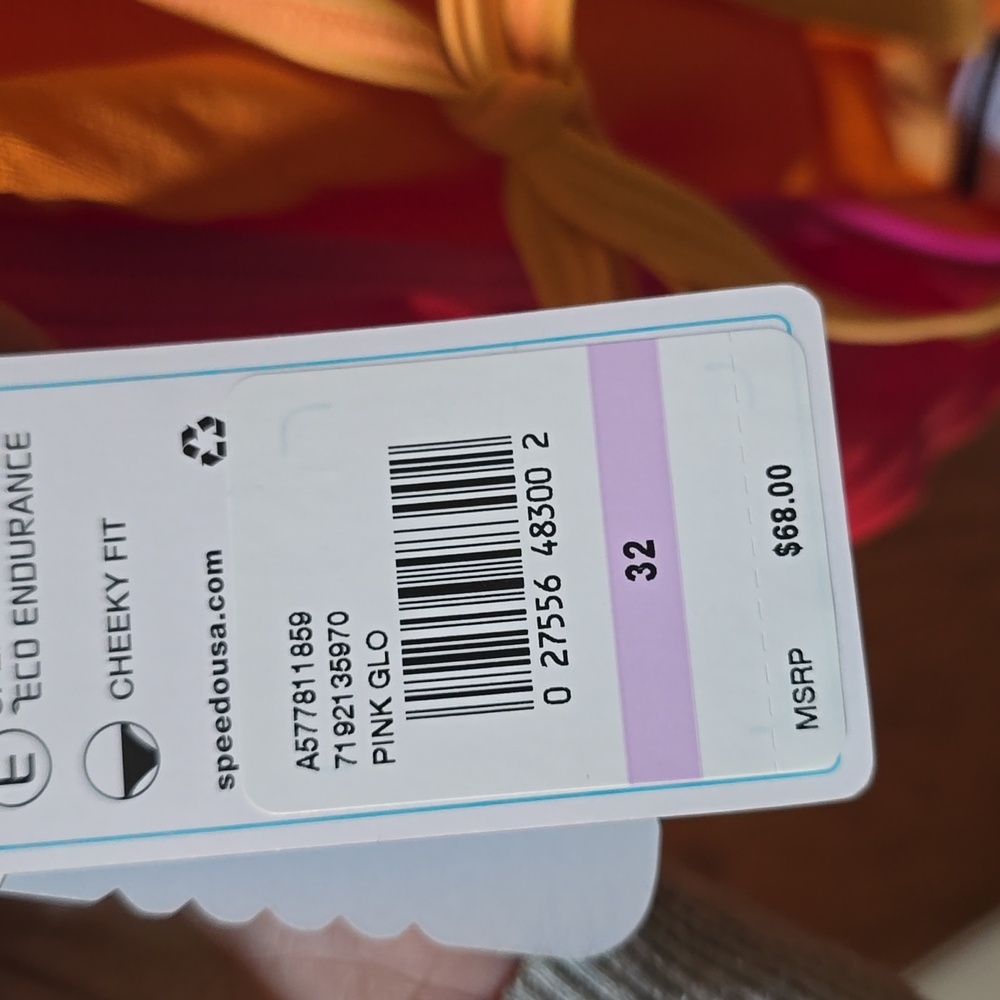 SPEEDO Colorful Pink and Orange Swimsuit 32 - Picture 4 of 4
